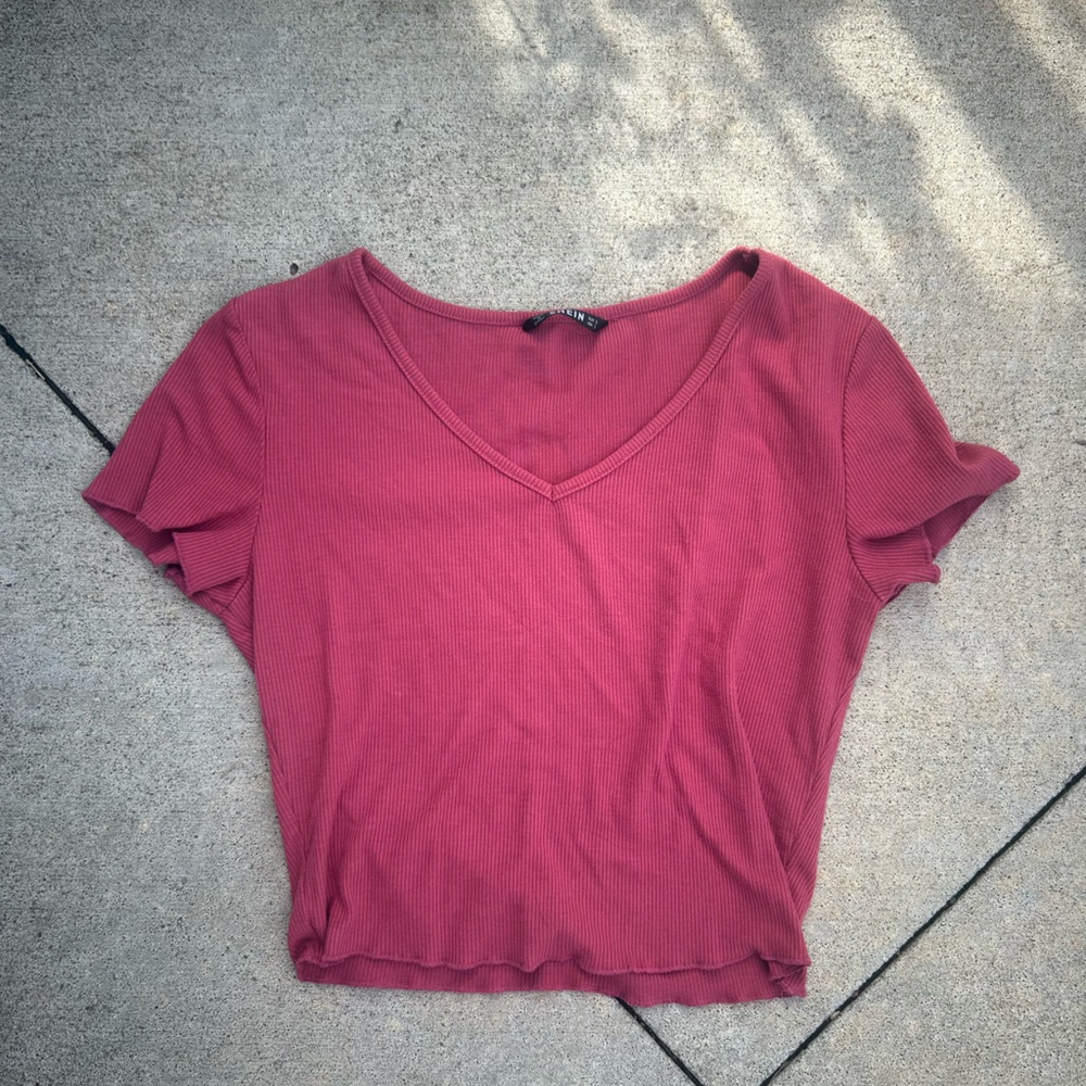 SHEIN Ribbed Sleeveless Top in Deep Pink
